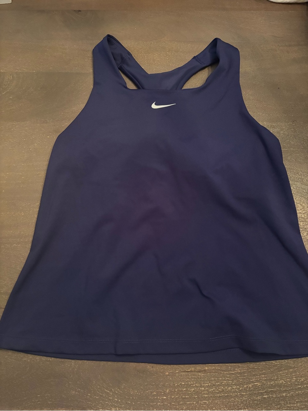 Nike Women’s Navy Racerback Tank Top with White Swoosh